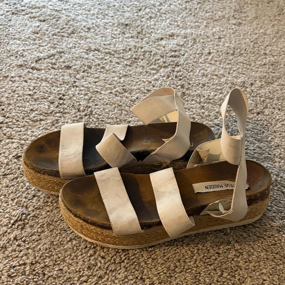 Steve Madden Cream Espadrille Sandals